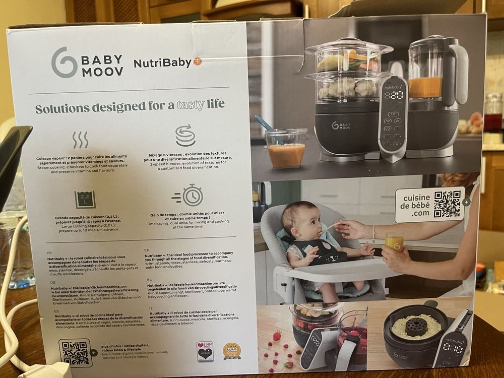 Детская пароварка-блендер Babymoov All in One Gray