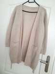 Sweter kardigan oversize beż nude XS