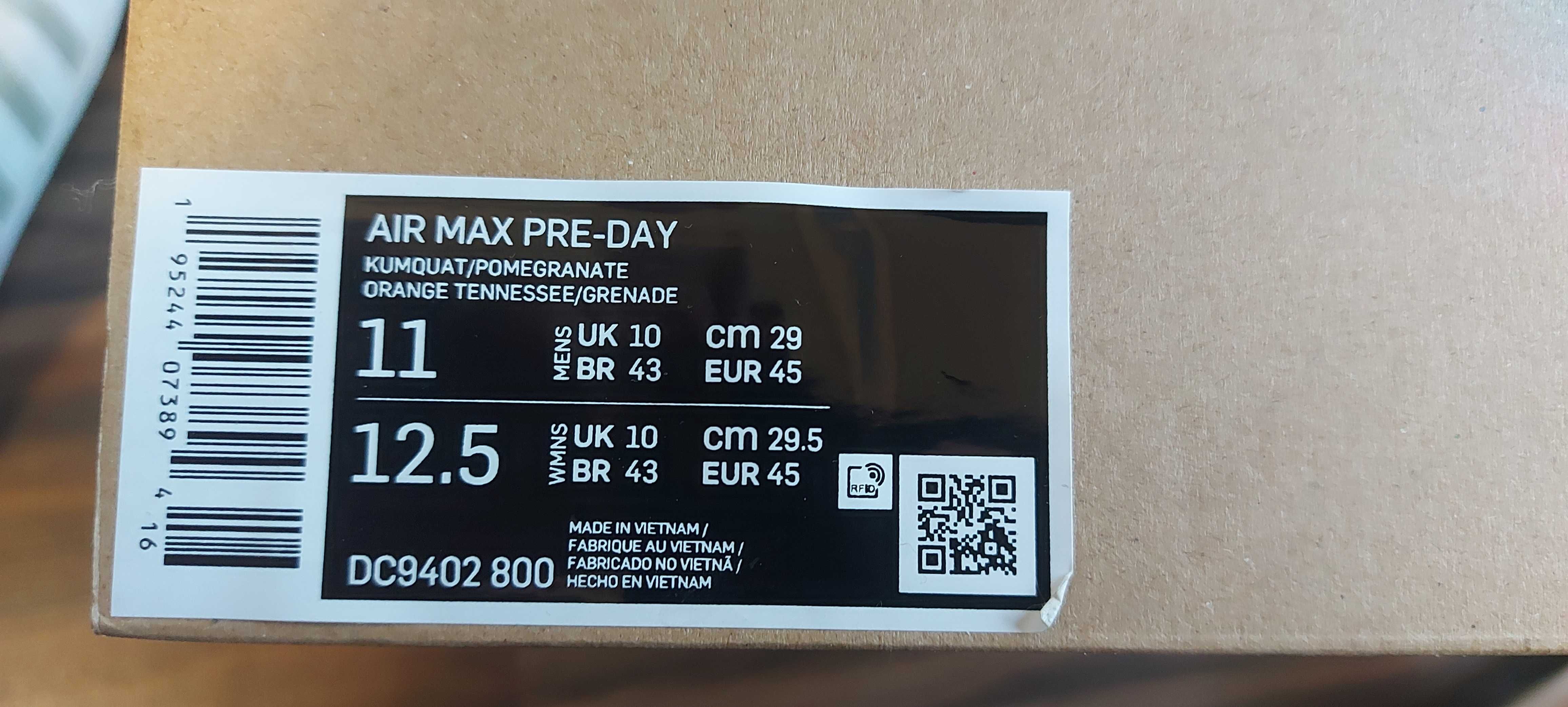 Nike Buty Air Max Pre-Day Pomarańczowe rozm. 45