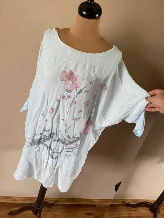 xxl +size 42 44 tunika krotka sukienka t  oversize nietoperz