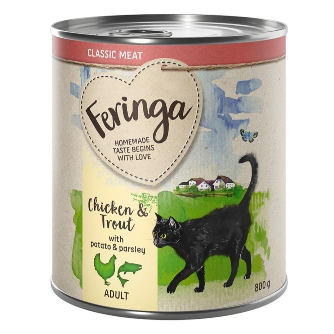 12x800g Feringa Classic Meat kurczak z pstrągiem bez ZBÓŻ Wysokiej jak