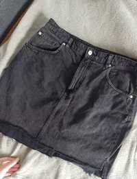 Czarna spódnica hm H&M Basic denim jeansowa spódnica #basic #denim #vi