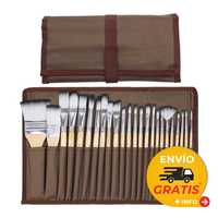 Kit Pincéis Pintura Acrílica 24 Pincéis