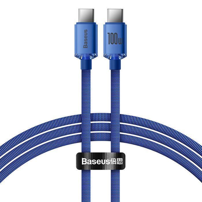 Kabel Baseus Crystal Shine USB Typ C 100W 1,2m Niebieski