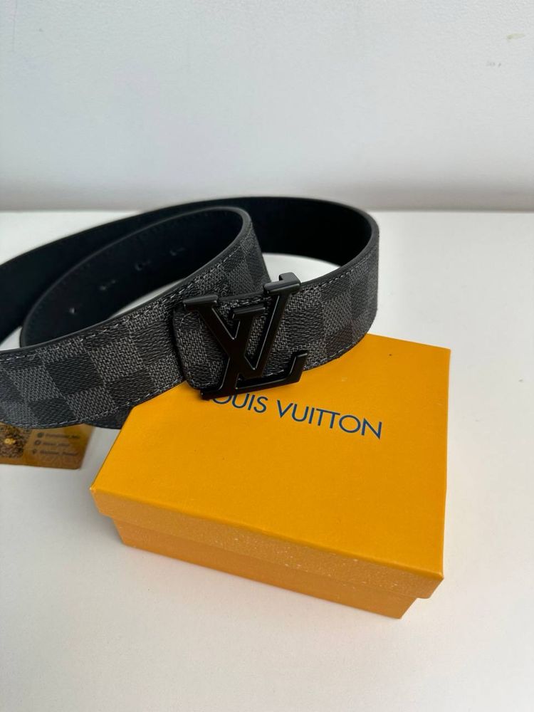 Pasek skórzany czarny Louis Vuitton Damier Graphite skóra naturalna LV