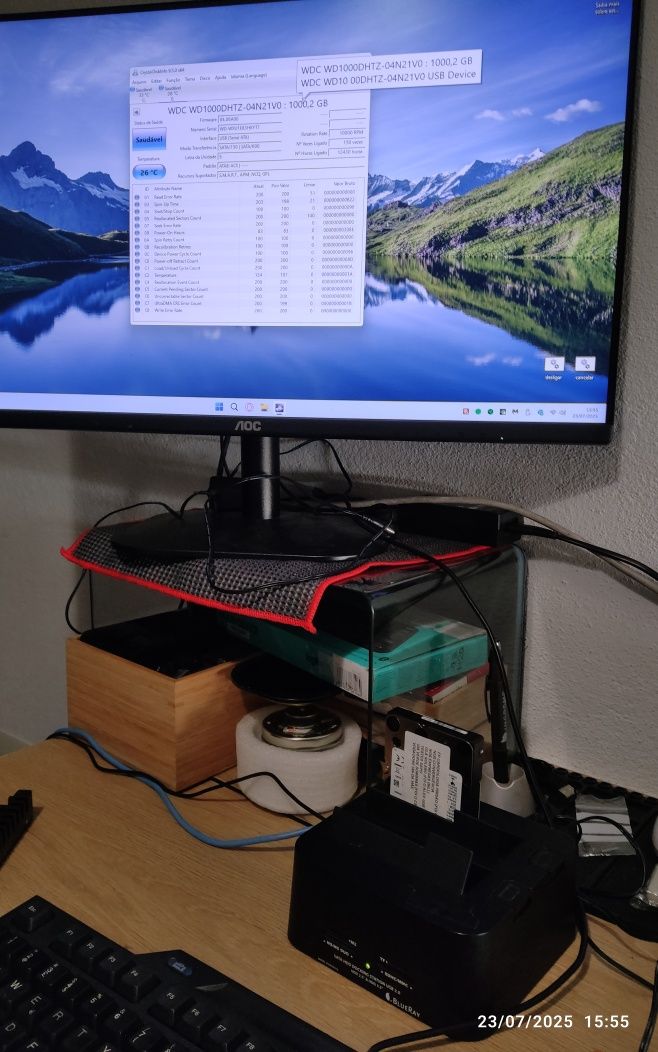 Disco de 2.5" e 1TB com caddy de 3.5" Western Digital Velociraptor