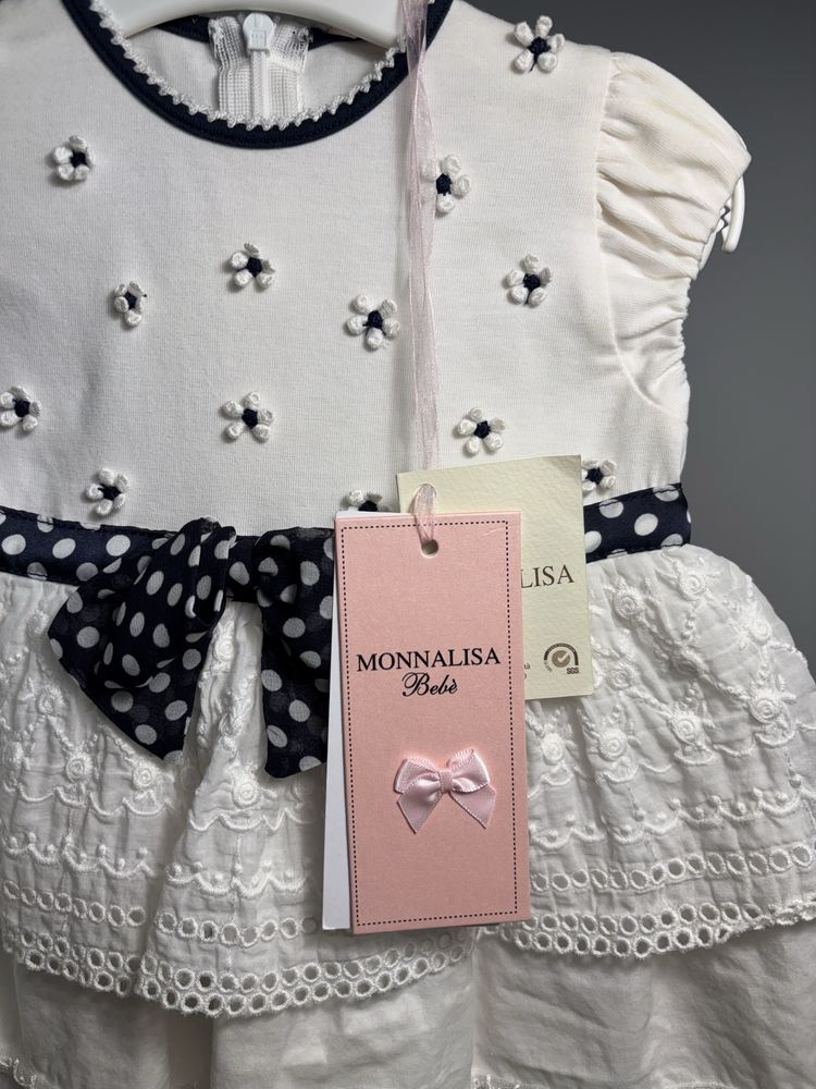 Włoska sukienka renomowanej marki Monnalisa Bebe, rozmiar 74
