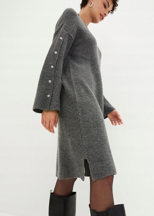 B.P.C sukienka dzianinowa szara prosta r.48/50