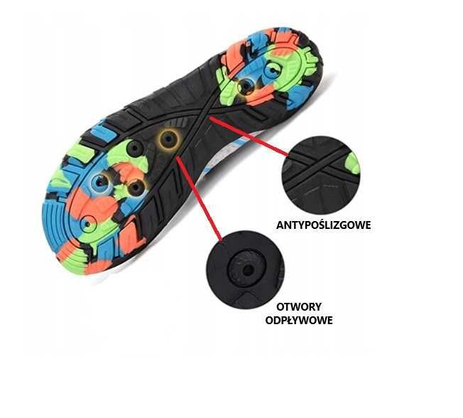 Buty KĄPIELOWE Sport.D Czarne unisex EUR 39 kolorystyczna podeszwa