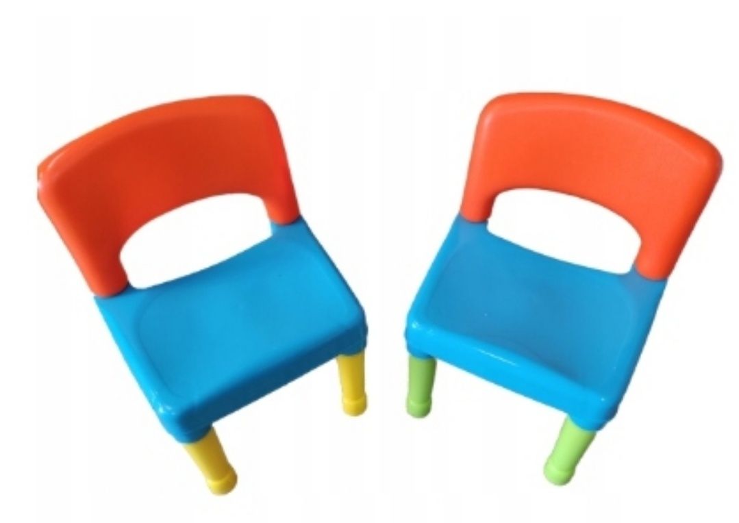 Krzesła kolorowe plastikowe do stołu dziecięcego 2sztuki