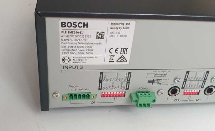 Wzmacniacz miksujący PLENA 240W, BOSCH. BOSCH. : PLE-1ME240-EU