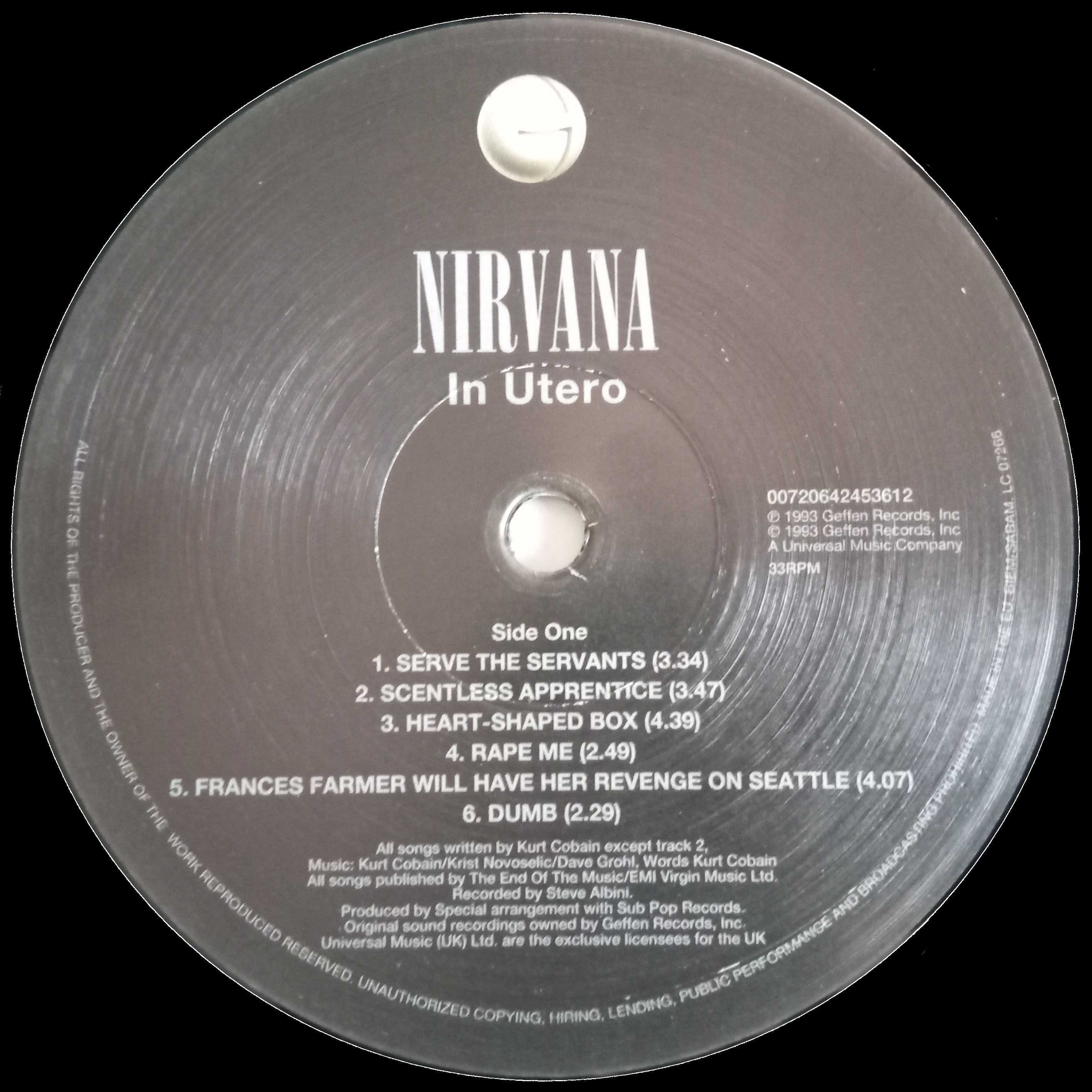 Nirvana	- - - - -	In Utero	- - - - -	LP