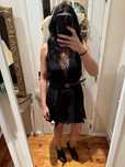 Vestido de viscose com renda zara