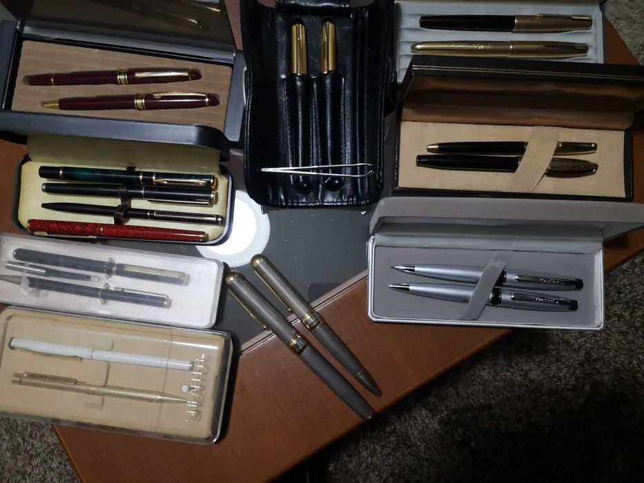 Troco ou Vendo Lote de Canetas de Marca antigas OURO/PRATA