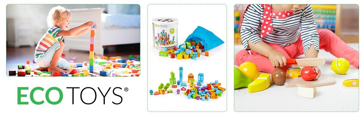 Drewniane klocki edukacyjne miasto 100 szt. sorter ECOTOYS