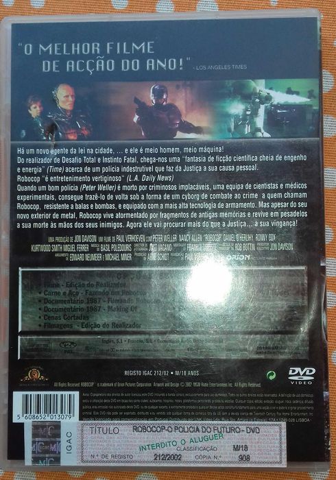 Filme Robocop 1 /versão portuguesa