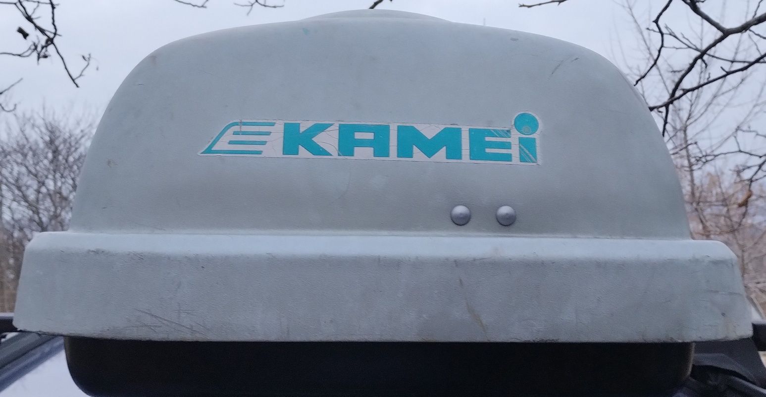 Багажник -бокс  Kamei с поперечными рейлингами