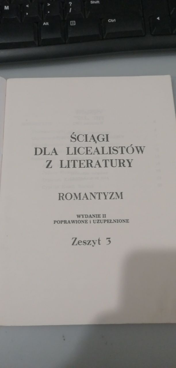 Ściągi dla licealistów z literatury Romantyzm Zeszyt 3
