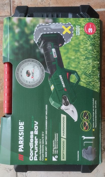 Tesoura de podar a bateria Parkside 20v nova