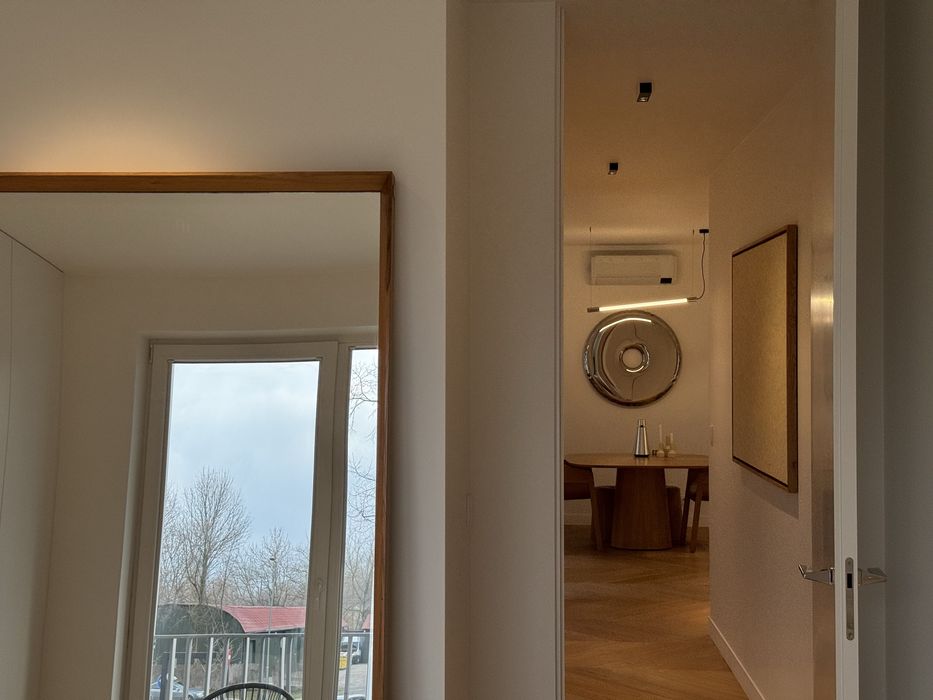 Lustro 200x100 w ramie dębowej, szkło OptiWhite