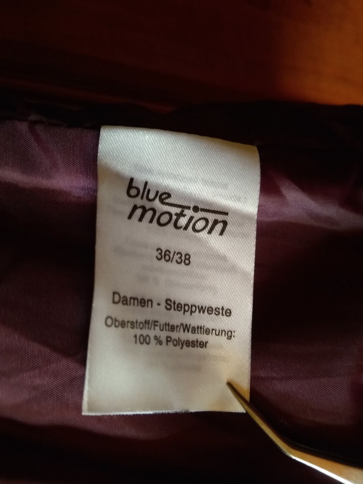 Blue Motion  Niemiecka damska pikowana kamizelka, Rozmiar 36-38 / S-M