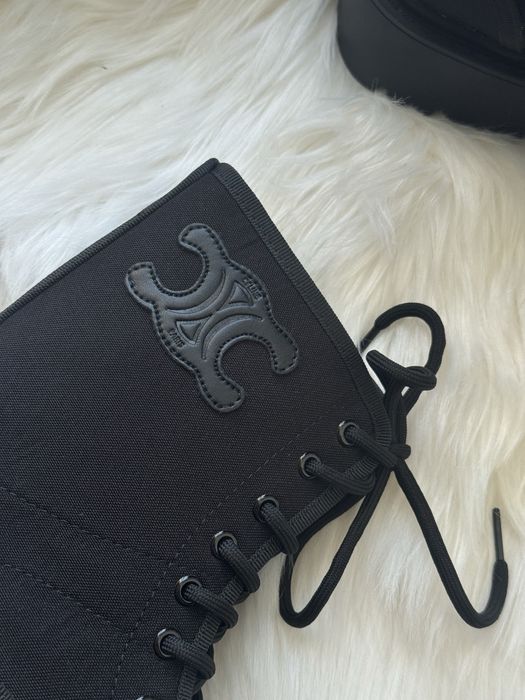 Чоботи черевики celine селін чорні ботинки сапоги теплі зимові осінні