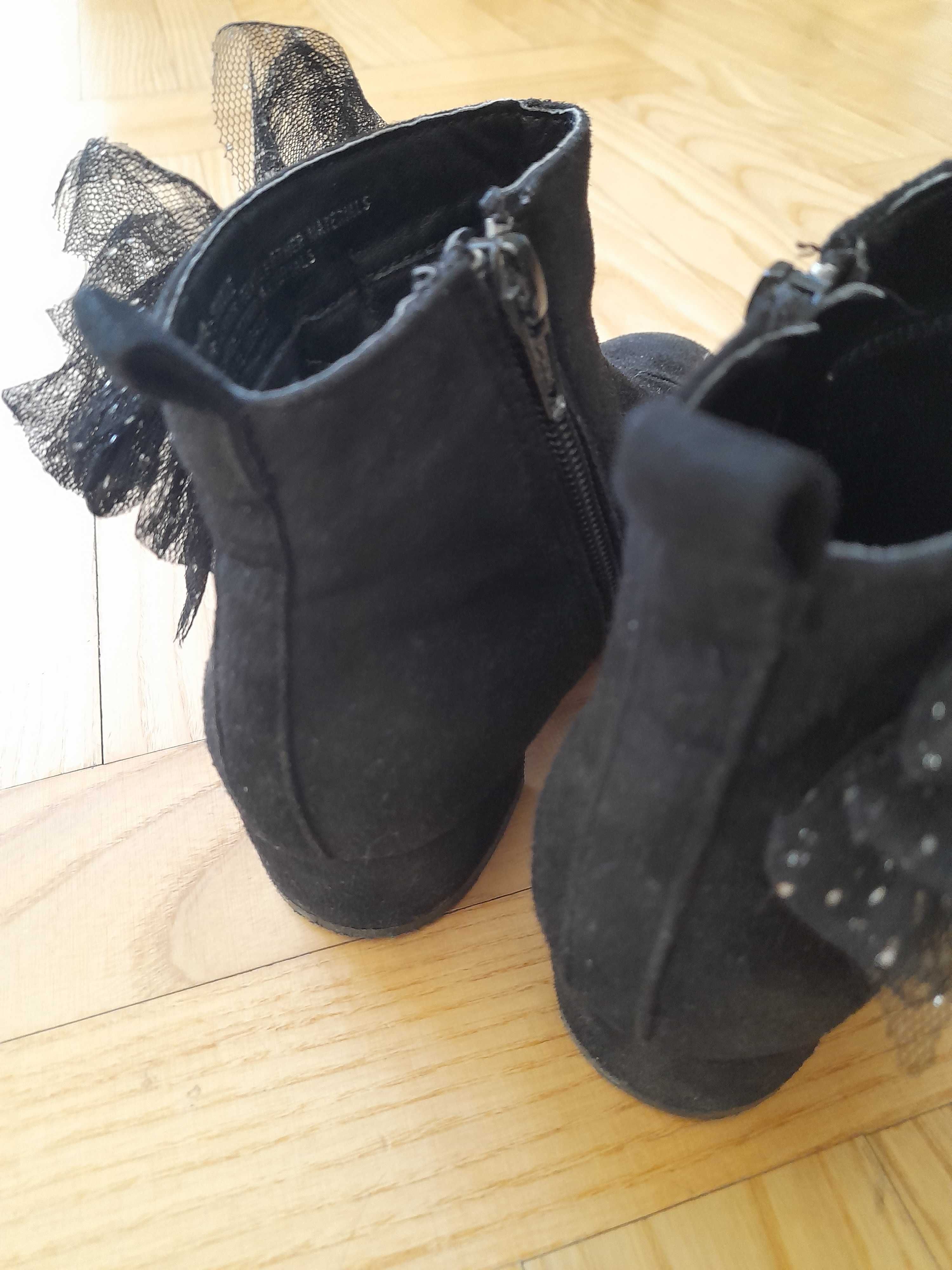 Buty,półbuty dla dziewczynki,rozm 32,czarne,zamsz