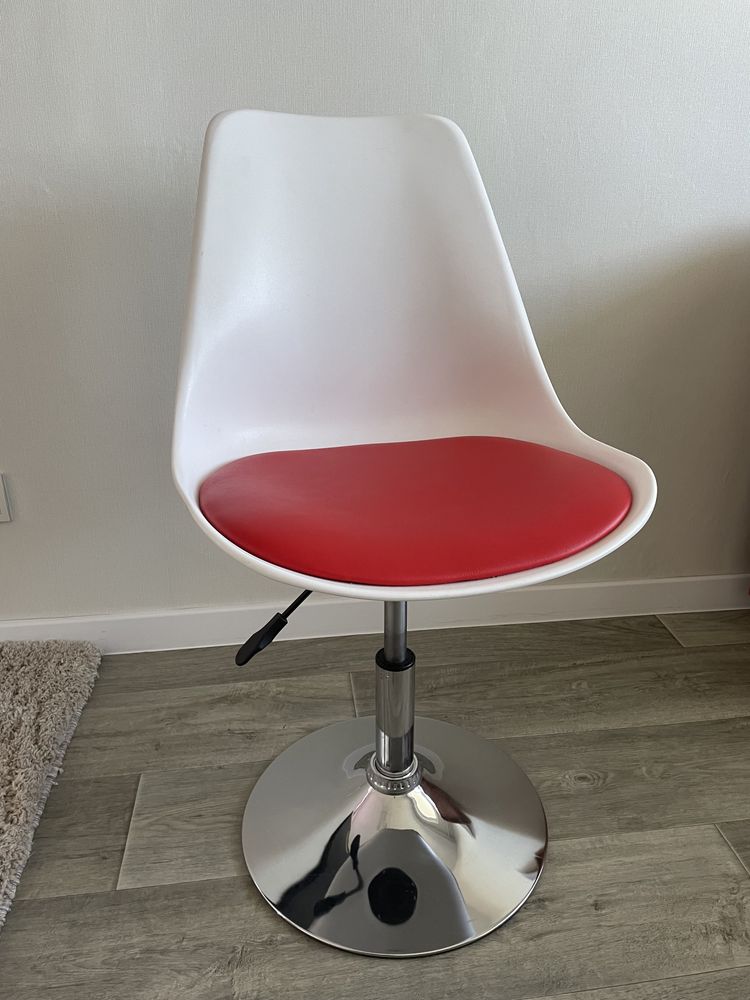 ASTER CHROME стілець білий+червоний
