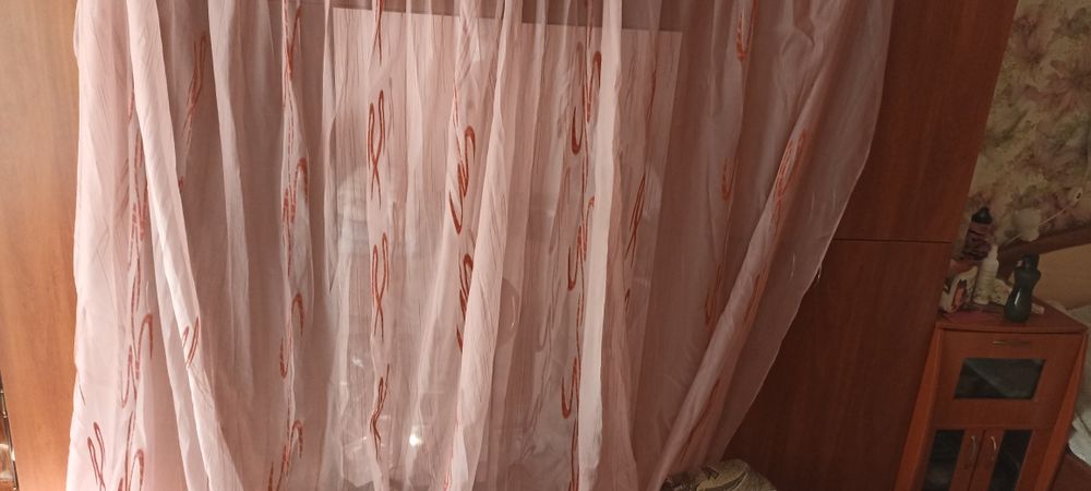 Тюль органза рожевий колір