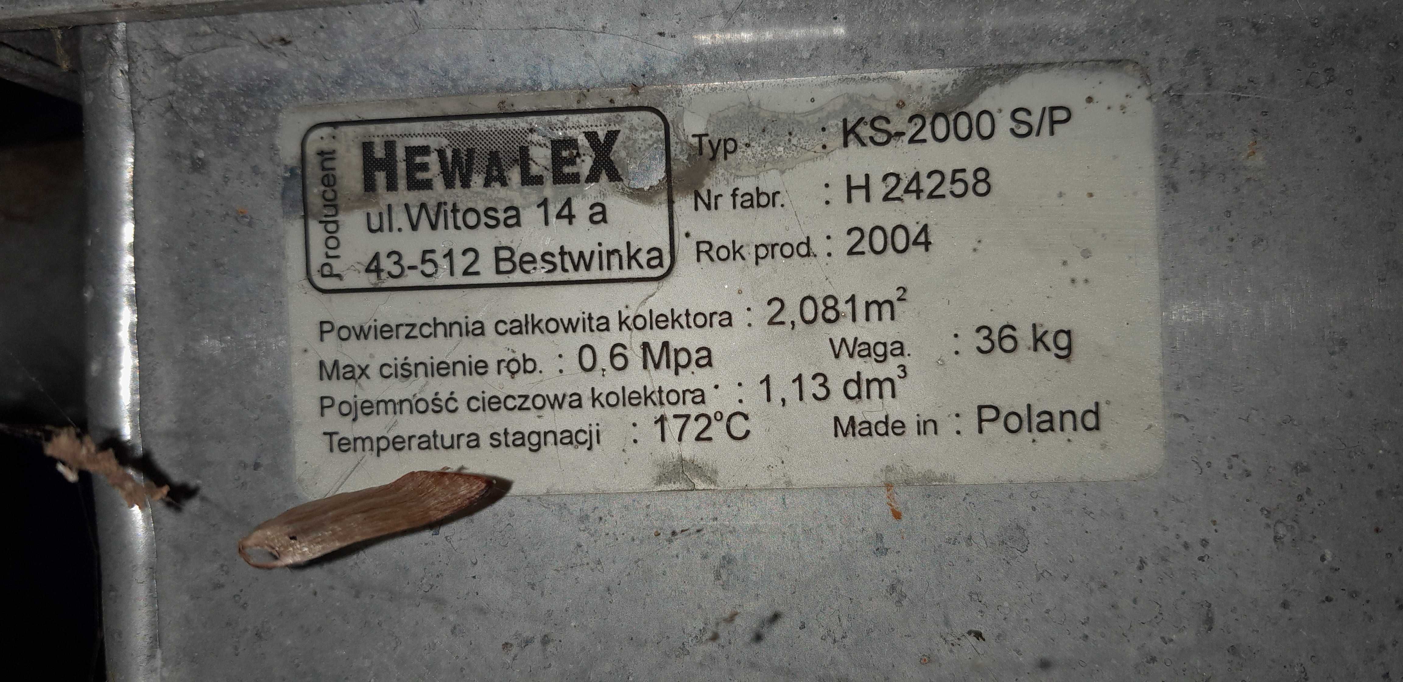 Kolektor słoneczny KS 2000 S/P HEWALEX