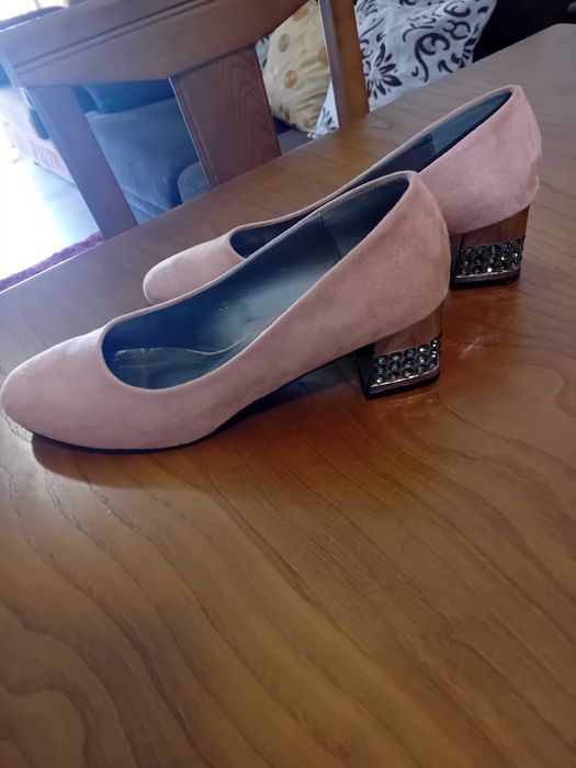 Sapatos de Cerimónia Femininos – Rosa, Salpara Médio com Brilhantes