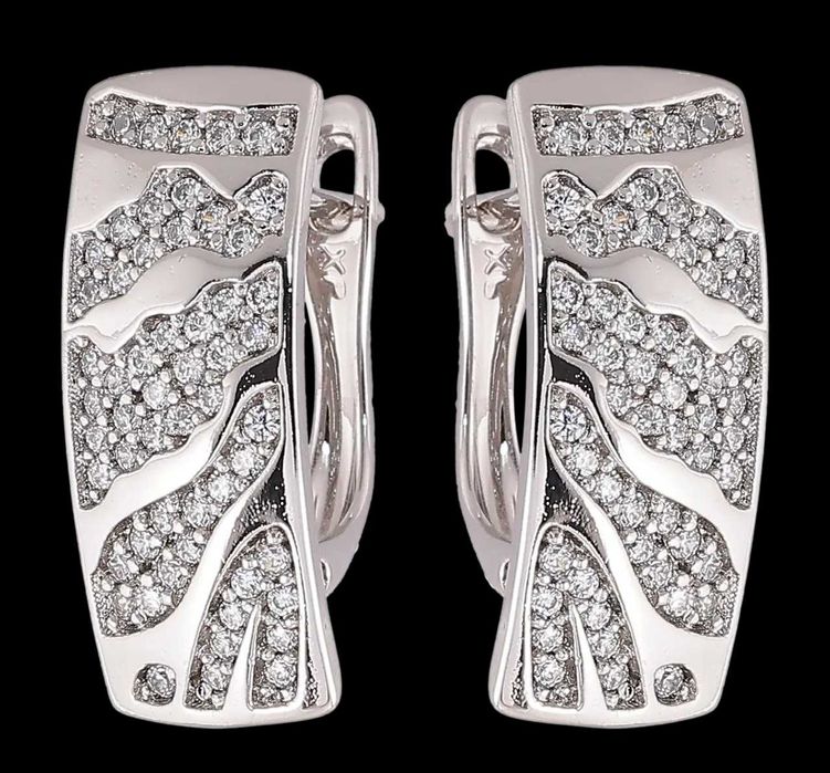 Серьги классические "Сафари" родий Xuping Английский замок