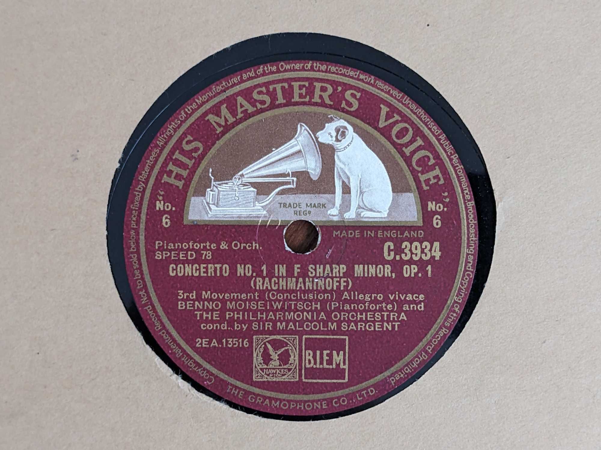 Патефонные граммофонные пластинки His master's voice 78 об шеллак