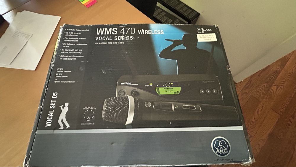 2 conjuntos Microfone Wireless AKG D5 completos