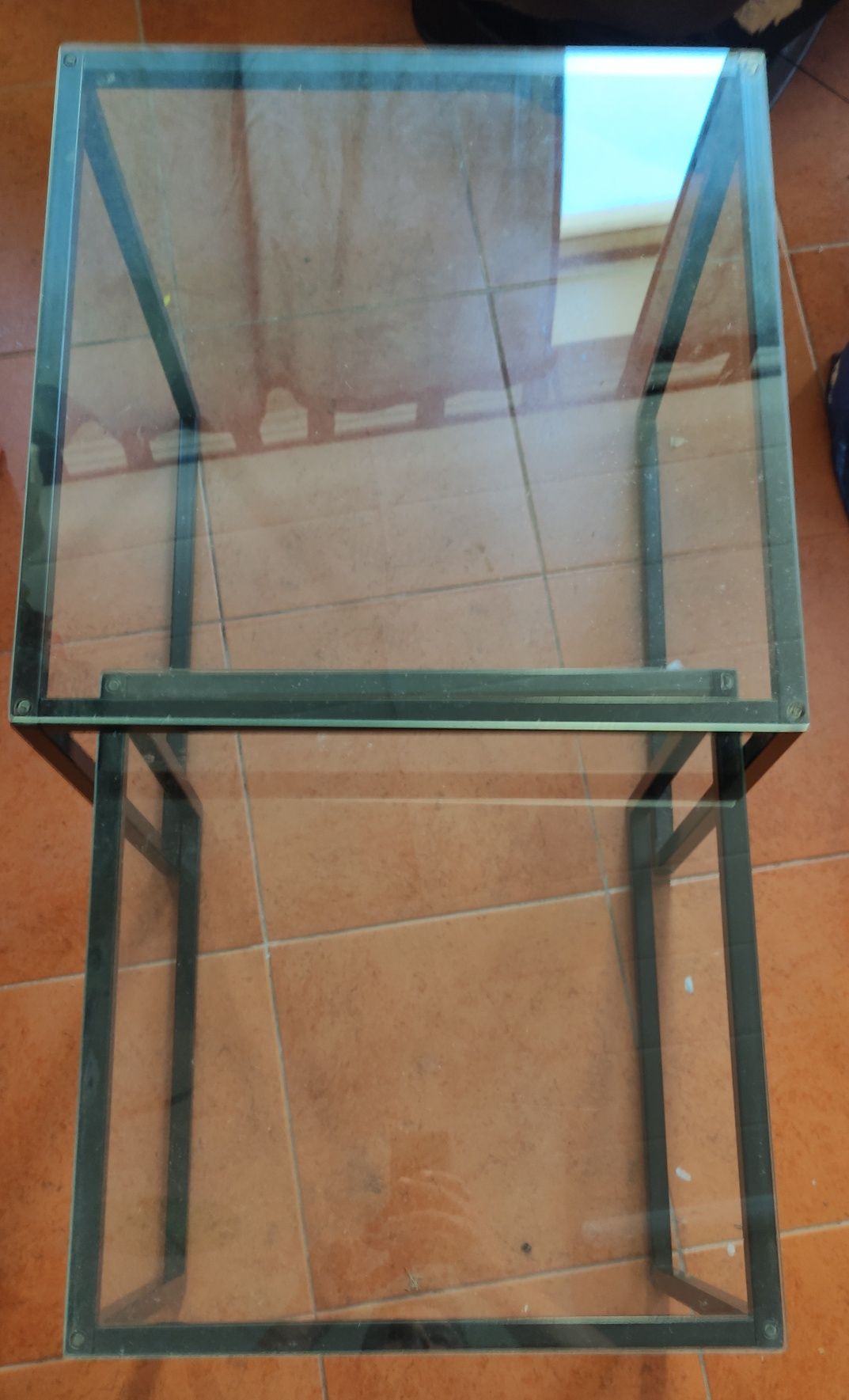 Mesa em vidro conjunto