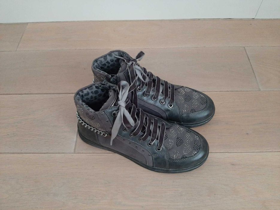 Botki damskie szare 36