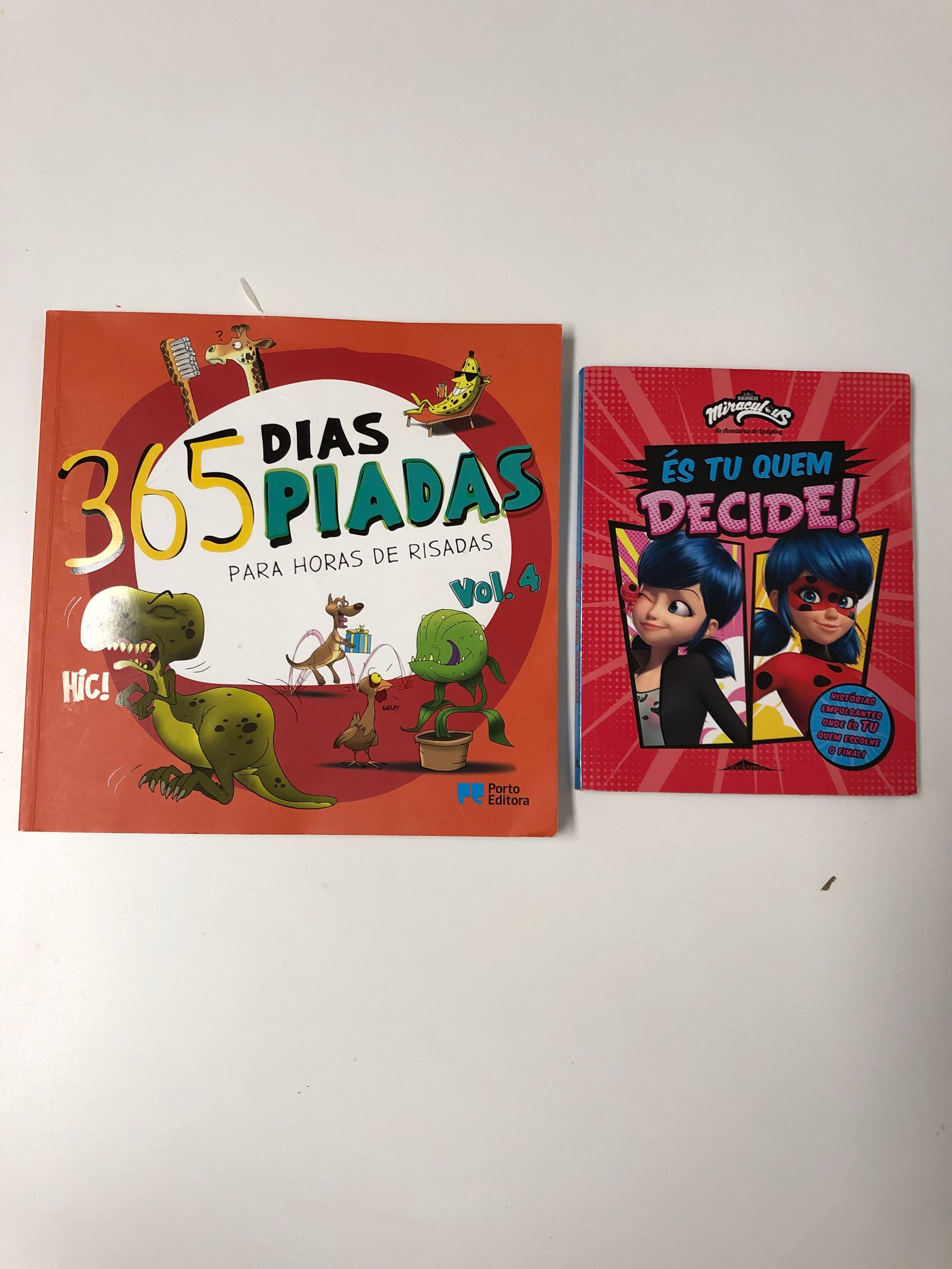 "365 Dias/Piadas - Vol4" e "Aventuras da Ladybug - és tu quem decide"