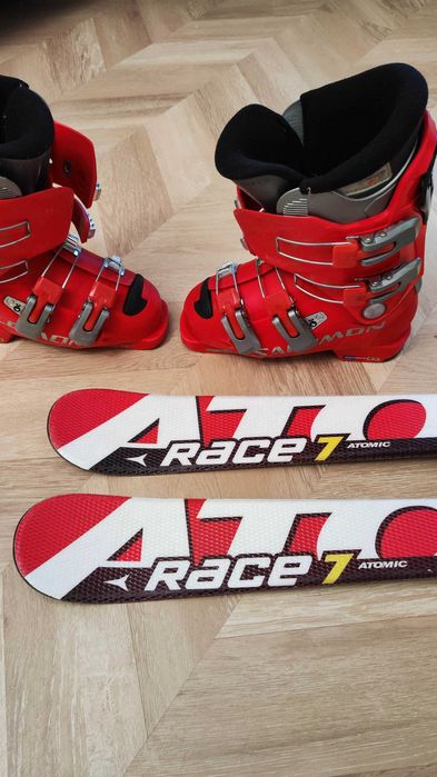 Zestaw Narty Atomic race 110cm buty  Salomon 35  na 8-9 letnie dziecko