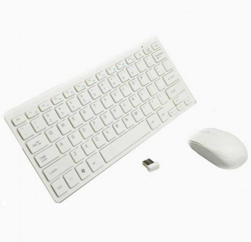 Беспроводная клавиатура + мышка UKC k03 с русской раскладкой Белая