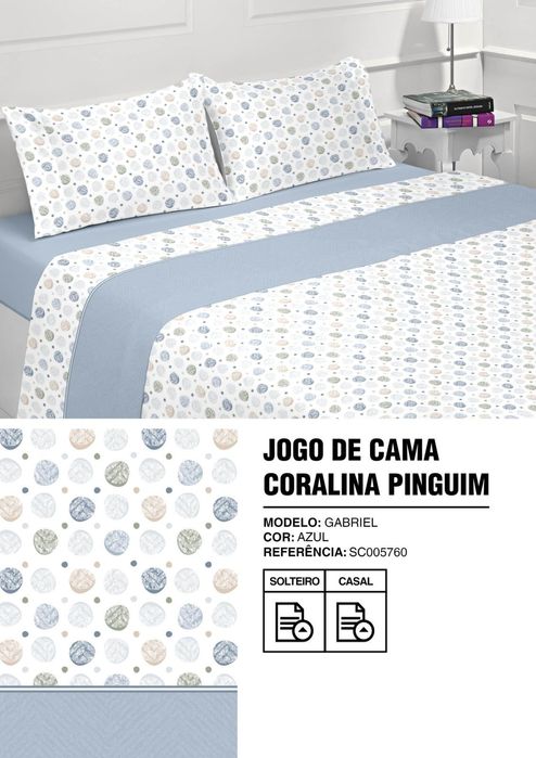 Lençóis coralina casal capa 160x2m