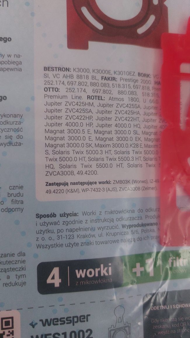 Worki do odkurzacza
