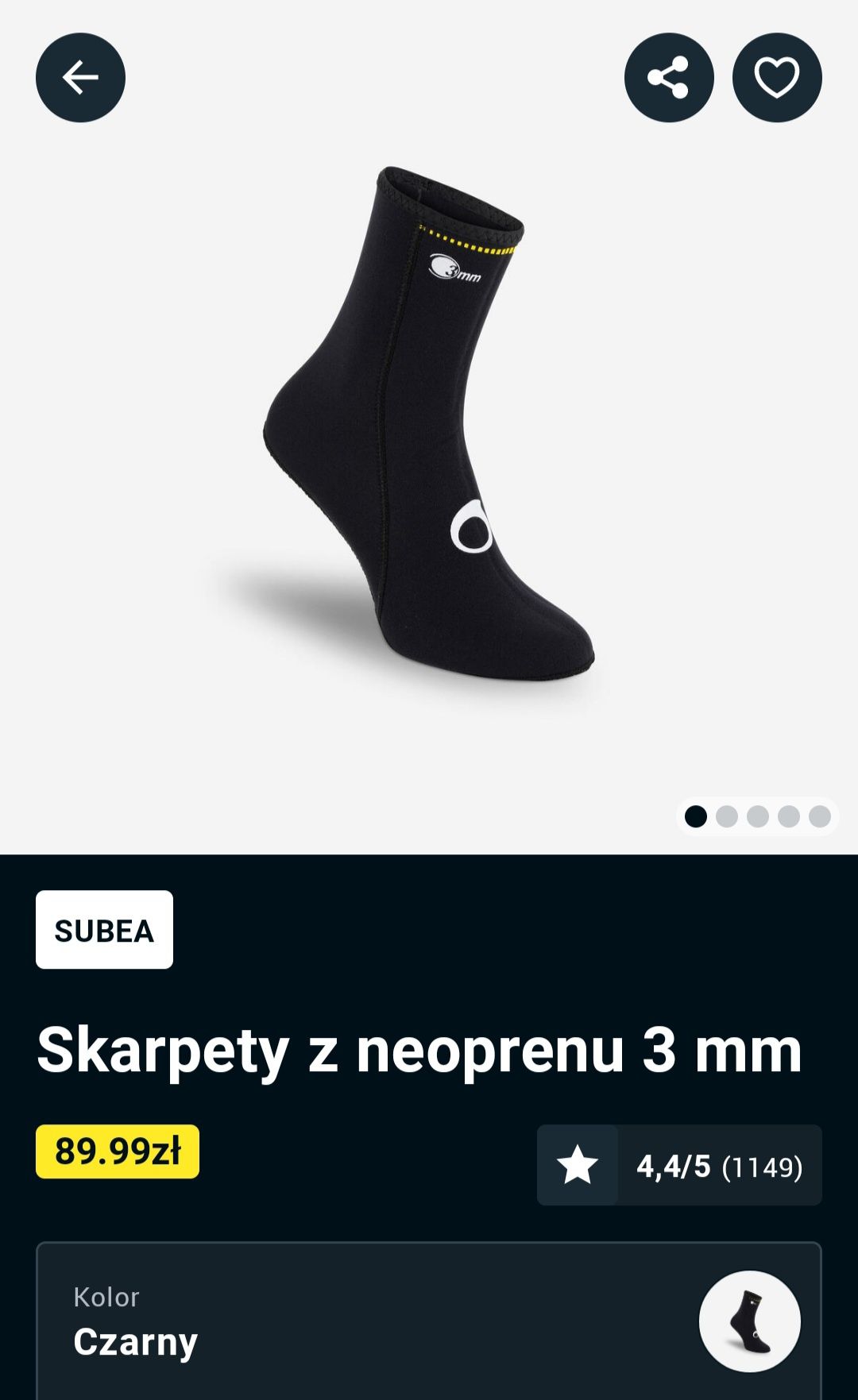 Skarpety neoprenowe 3mm subea