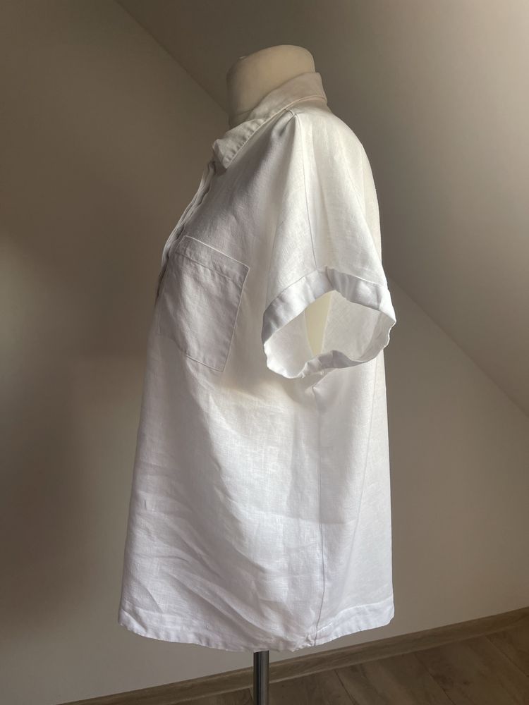 Biała lniana bluzka Dunnes Stores r.44/46