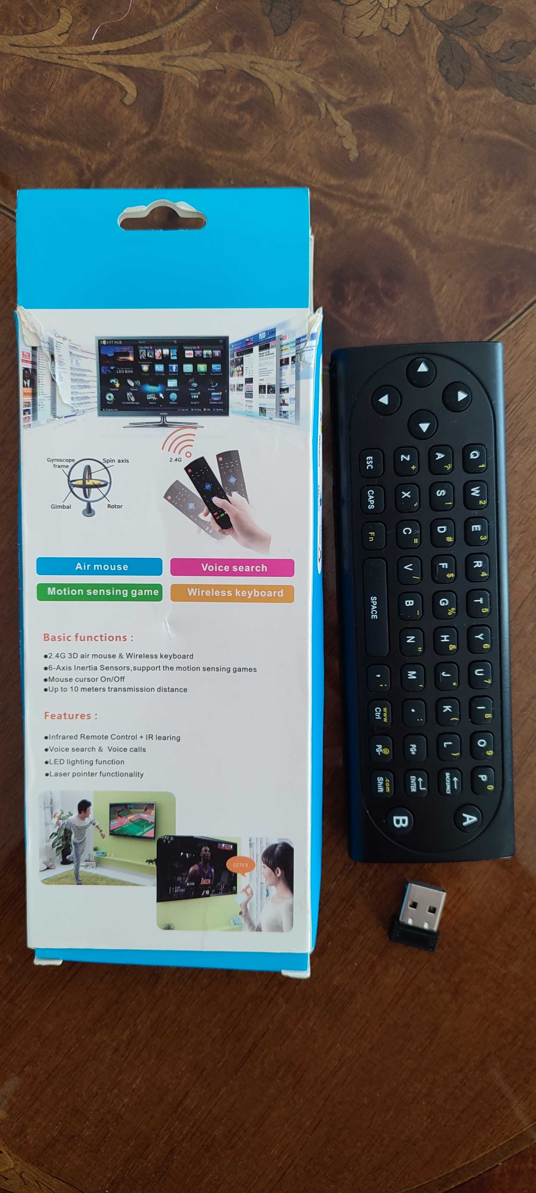 Air Mouse MX9-P 2.4G com teclado recarregável