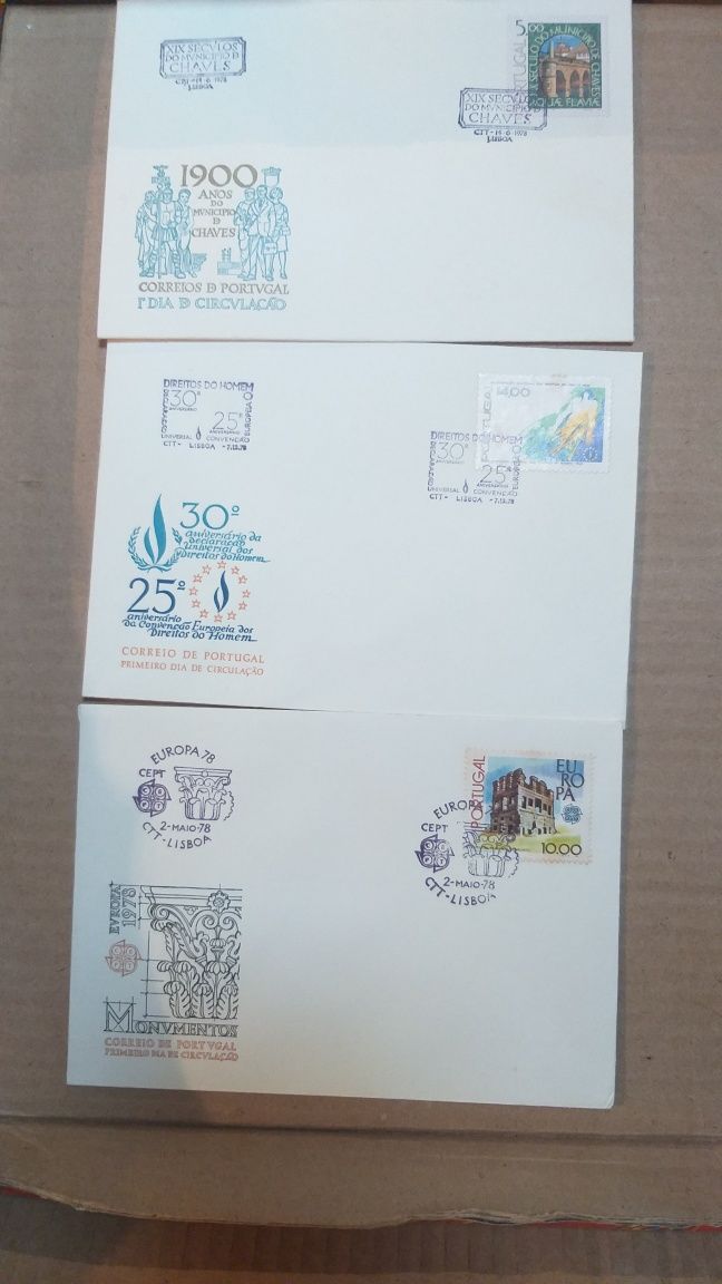 Envelopes de coleção 1.dia de circulação