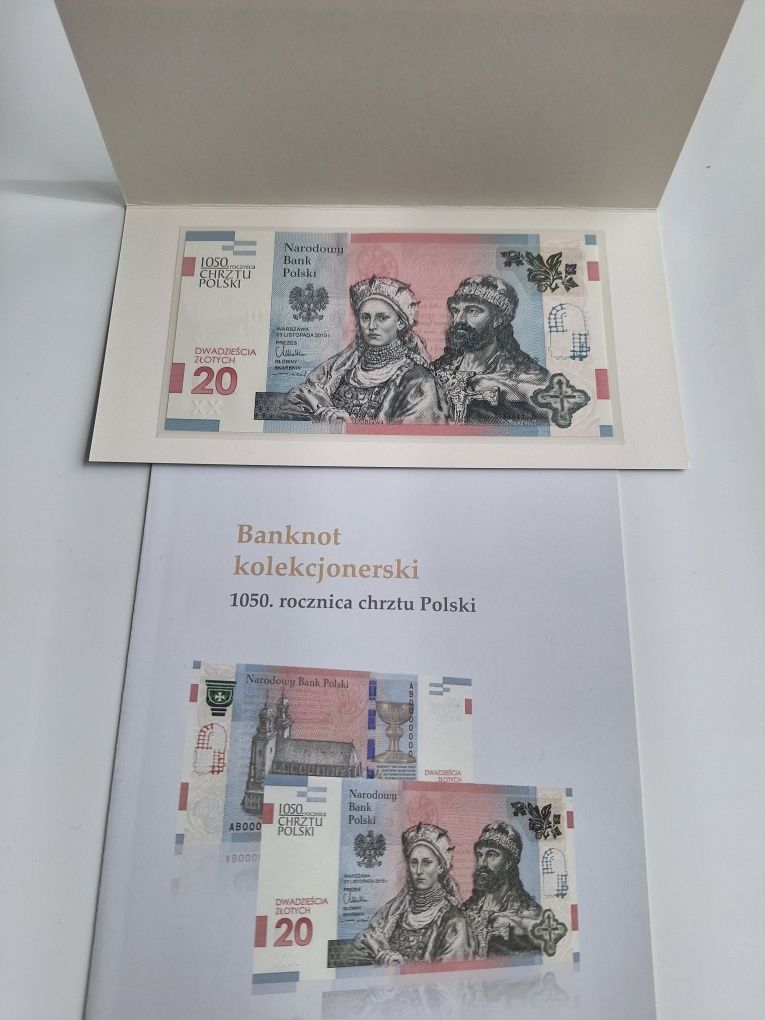 Banknot Kolekcjonerski NBP 20 zł Chrzest Polski
