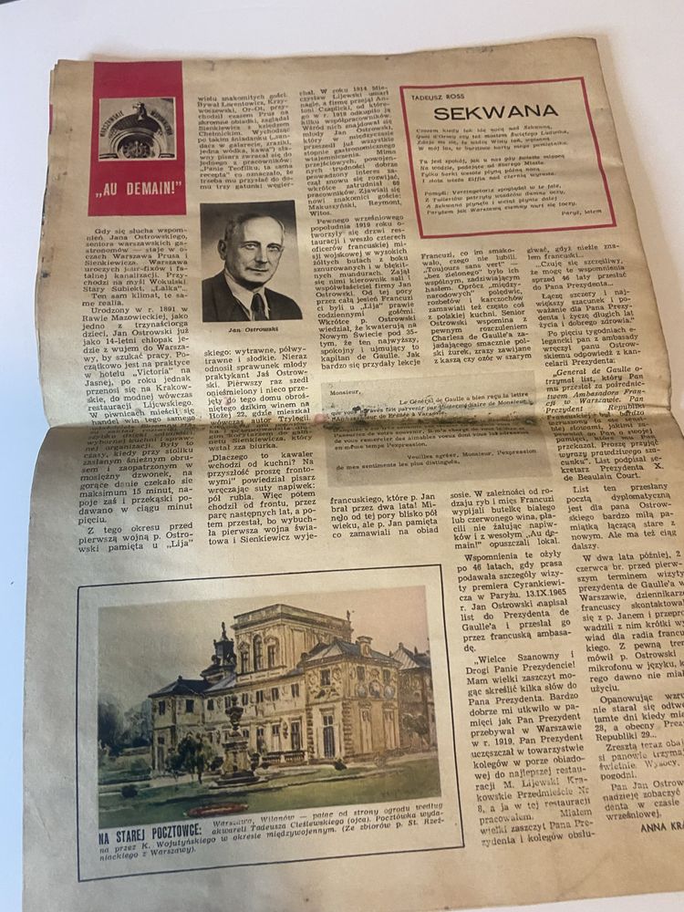 Stolica magazyn ilustrowany  stara gazeta witamy de Gaulle 1967 rok