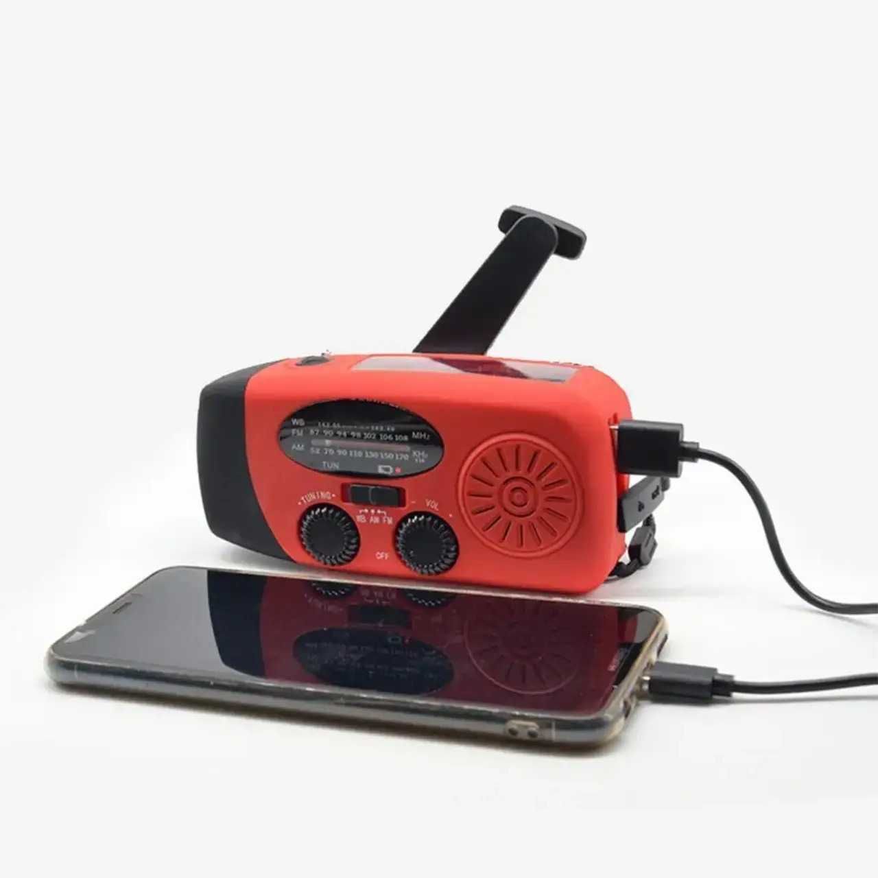 Аварійне радіо 3 в 1 Сонячна панель, powerbank, динамо, ліхтарь, радіо