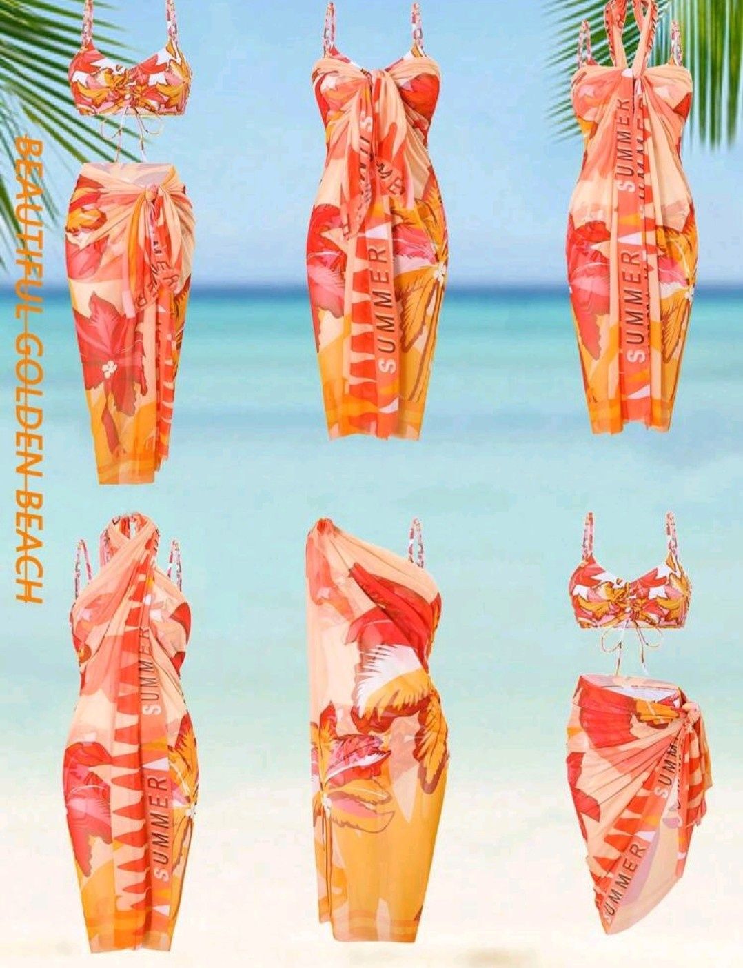 Bikini 3 peças, bikini+saída de praia