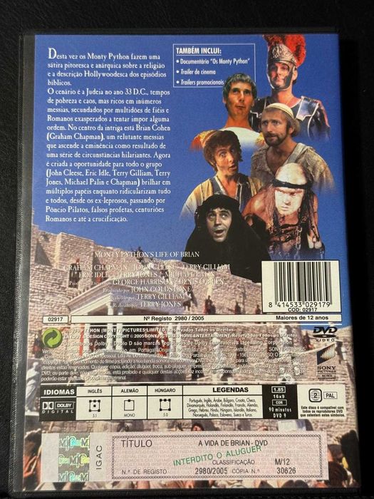 DVD do filme Monty Python's - A Vida de Brian